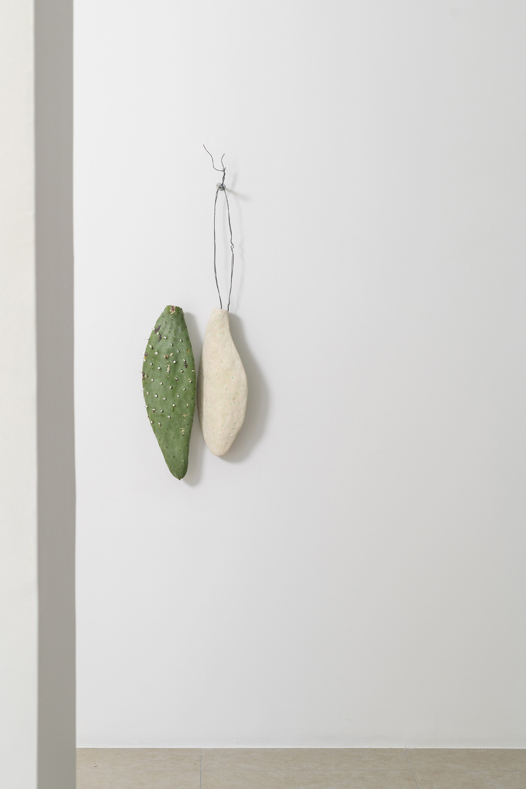 EROS–THEROS Ι, 2024 | calcarenite stone Pachna formation / preakly pear leaf / mother of pearl / variable dimensions